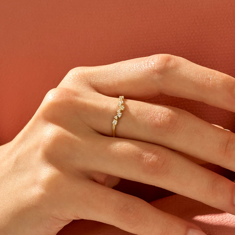 il_794xN.2910982500_1vpa.webp 925 Silver Curved Cluster Ring - Image 1