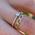 925 Silver Oval Chain Double Ring