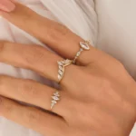 925 Silver Marquise Curve Ring - Image 3