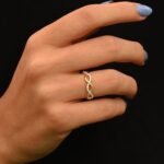 925 Silver Diamond Braided Wedding Ring - Image 3