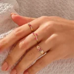 925 Silver Ruby Leaf Silver Ring - Image 3