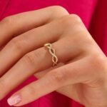 925 Silver Diamond Braided Wedding Ring - Image 2