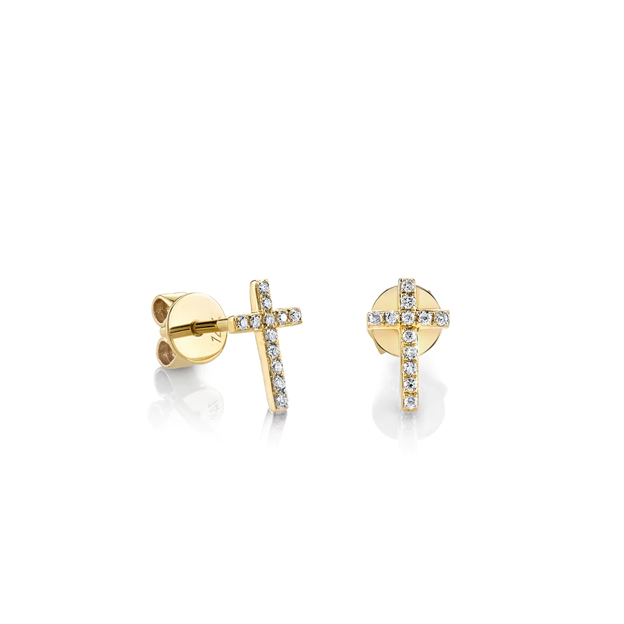 sydney-evan-small-yellow-gold-cross-earrings-27872-y_900x.webp 925 Silver Diamond Small Cross Stud - Image 1