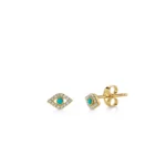 Diamond Mini Bezel Evil Eye stud
